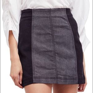 Free People gray denim mini skirt